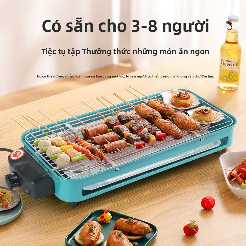 Lò nướng điện gia đình lò nướng ngoài trời không khói thuốc, đĩa nướng điện mới đa chức năng thịt nư