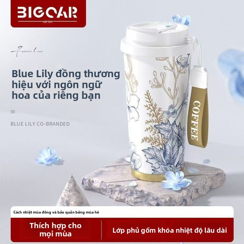 Cốc giữ nhiệt cafe 304 vỏ ngoài bằng gốm đẹp
