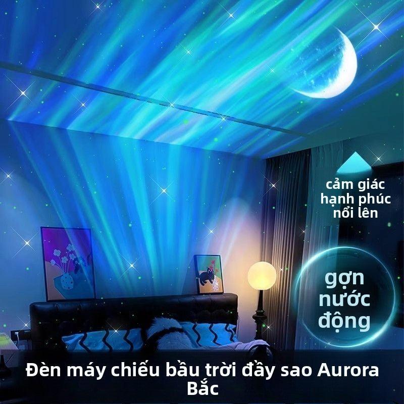 Đèn trang trí Lưới đỏ cực quang Bluetooth sao chiếu đèn phòng ngủ phòng ngủ lãng mạn đầy sao ánh sáng sinh nhật qu