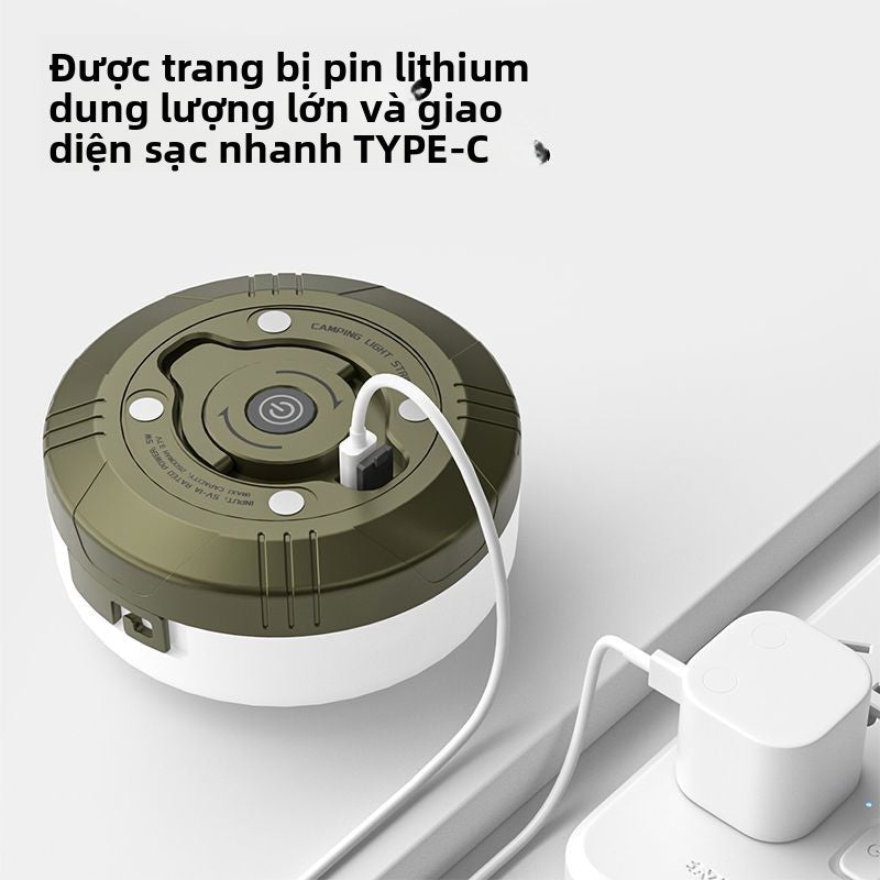 Đèn cắm trại ngoài trời sạc siêu dài độ bền di động treo lều trại màn trời đèn led