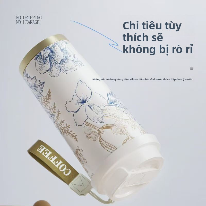 Cốc giữ nhiệt cafe 304 vỏ ngoài bằng gốm đẹp