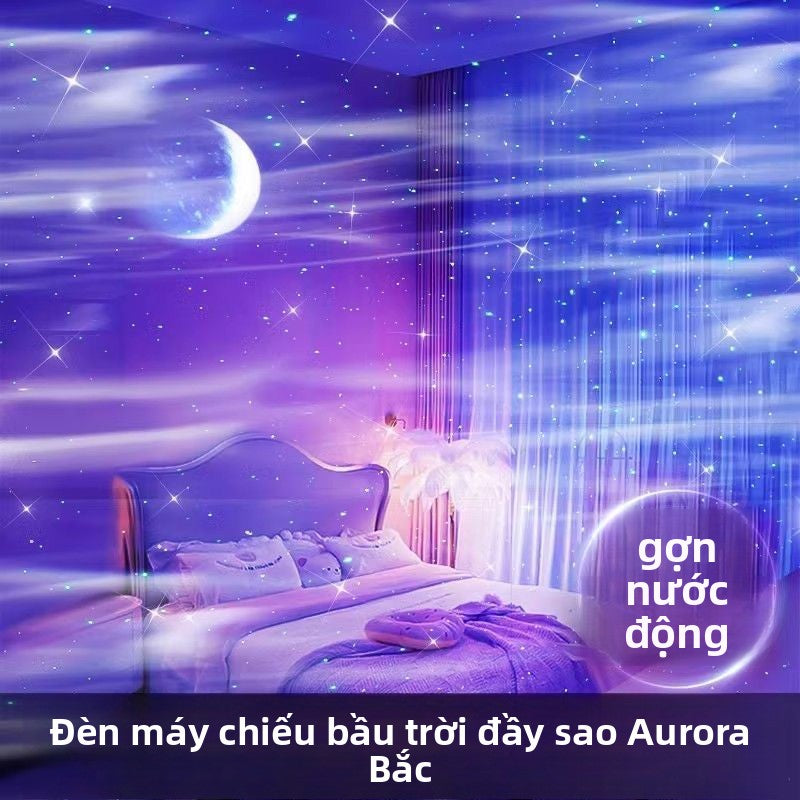 Đèn trang trí Lưới đỏ cực quang Bluetooth sao chiếu đèn phòng ngủ phòng ngủ lãng mạn đầy sao ánh sáng sinh nhật qu