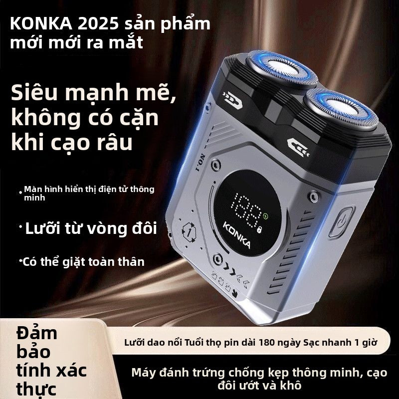 Máy cạo râu điện Kangjia cho nam giới hoàn toàn tự động sạc loại kỹ thuật số hiển thị râu dao công s