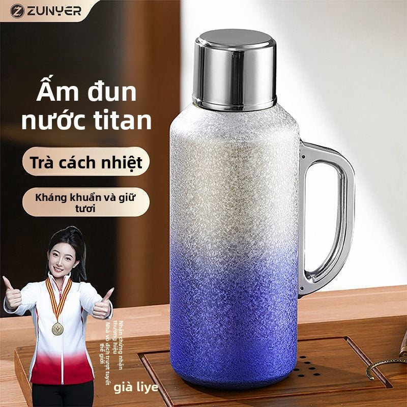 Bình giữ nhiệt titan công suất lớn Bình giữ nhiệt gia đình ấm trà di động 2025 bình đun nước nóng ti