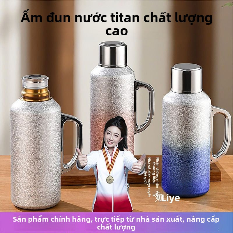 Bình giữ nhiệt titan công suất lớn Bình giữ nhiệt gia đình ấm trà di động 2025 bình đun nước nóng ti