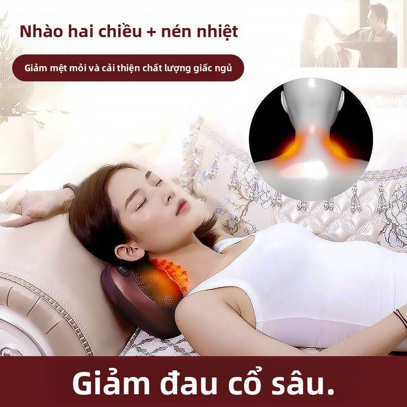 Máy massage cột sống cổ vai cổ cổ xoa bóp lưng thắt lưng gối massage đa chức năng đệm xe nhà quà tặn