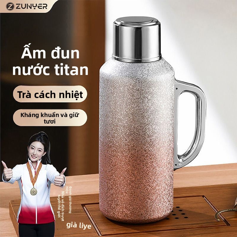 Bình giữ nhiệt titan công suất lớn Bình giữ nhiệt gia đình ấm trà di động 2025 bình đun nước nóng ti