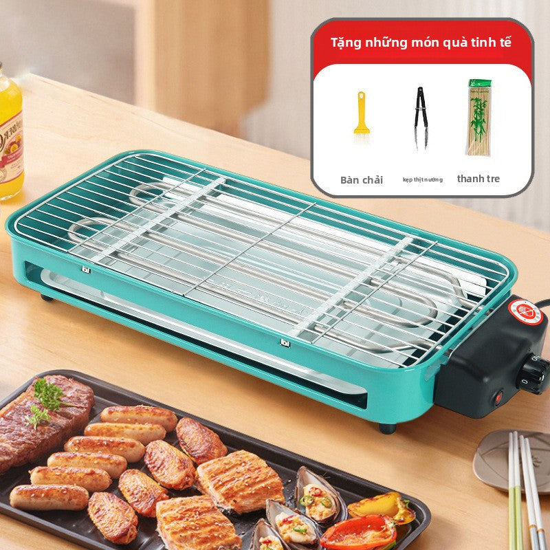 Lò nướng điện gia đình lò nướng ngoài trời không khói thuốc, đĩa nướng điện mới đa chức năng thịt nư