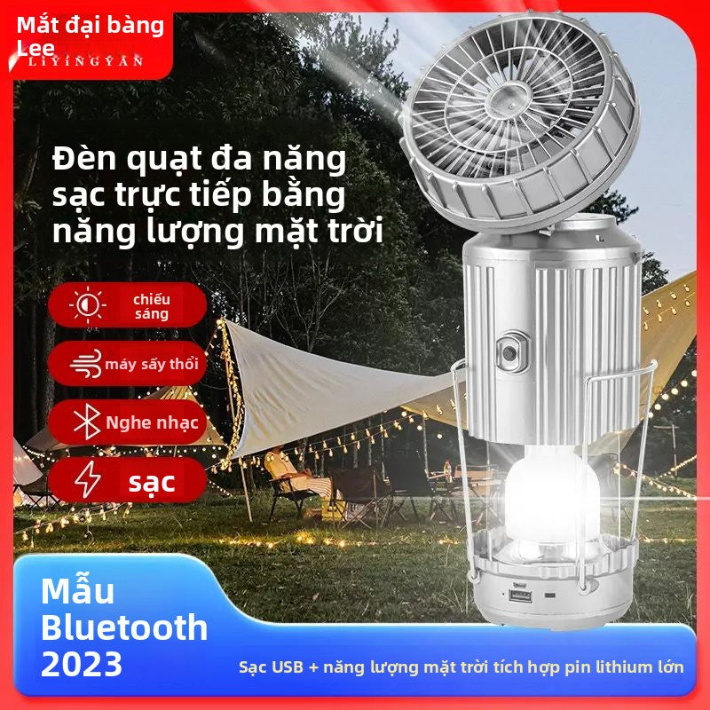 quạt USB năng lượng mặt trời  đèn ngựa ngoài trời đèn pin sạc trực tiếp cắm trại đèn lều đèn sạc khẩn