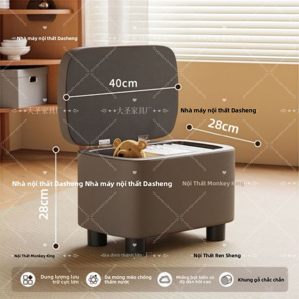 ghế Lưu trữ đẩu nhỏ gia đình nhỏ có thể ngồi đổi giày ghế đẩu phòng khách ghế sofa chân đạp phòng ng