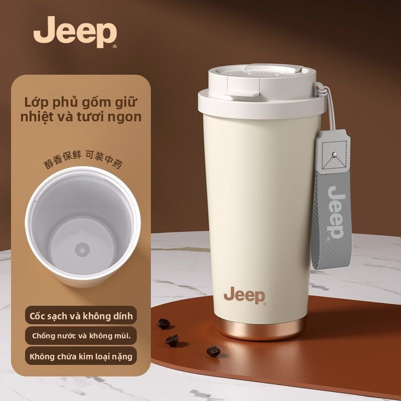 Cốc giữ nhiệt JEEP cốc cà phê mật bên trong bằng gốm nhân viên văn phòng nữ giá trị màu sắc cao đi k