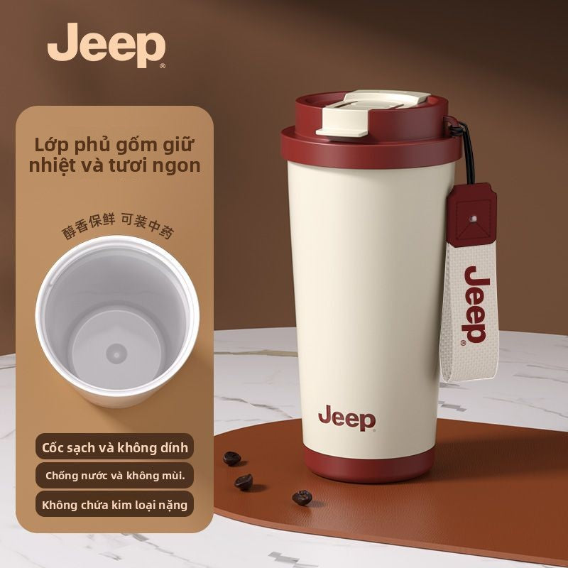 Cốc giữ nhiệt JEEP cốc cà phê mật bên trong bằng gốm nhân viên văn phòng nữ giá trị màu sắc cao đi k